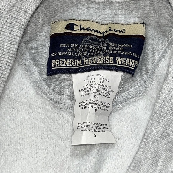 champion reverse weave Small Gray Property Of Just Bare University Sweatshirt - Picture 4 of 9